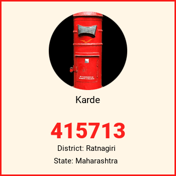 Karde pin code, district Ratnagiri in Maharashtra