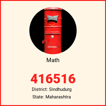 Math pin code, district Sindhudurg in Maharashtra