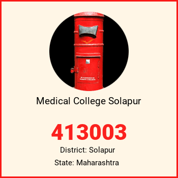 Medical College Solapur pin code, district Solapur in Maharashtra