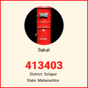 Sakat pin code, district Solapur in Maharashtra