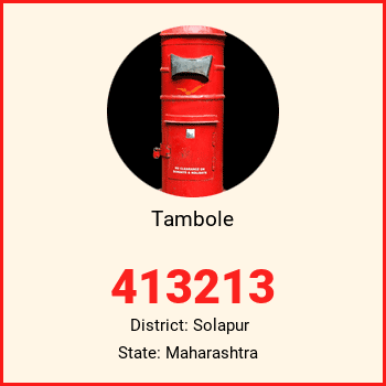 Tambole pin code, district Solapur in Maharashtra