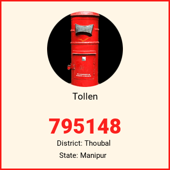 Tollen pin code, district Thoubal in Manipur