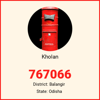 Kholan pin code, district Balangir in Odisha