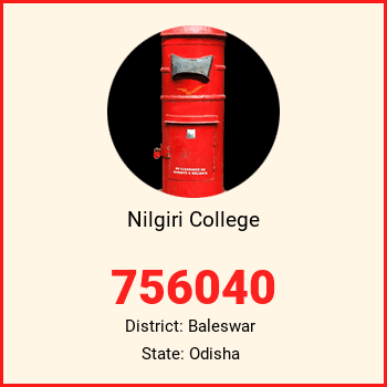 Nilgiri College pin code, district Baleswar in Odisha