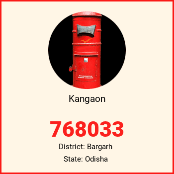 Kangaon pin code, district Bargarh in Odisha