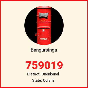 Bangursinga pin code, district Dhenkanal in Odisha