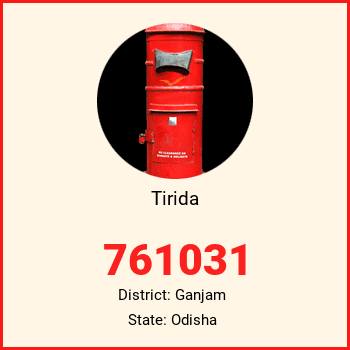 Tirida pin code, district Ganjam in Odisha