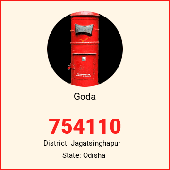 Goda pin code, district Jagatsinghapur in Odisha
