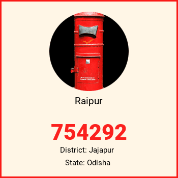 Raipur pin code, district Jajapur in Odisha