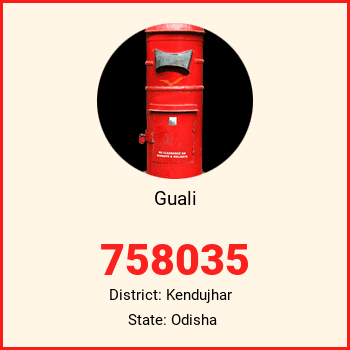 Guali pin code, district Kendujhar in Odisha