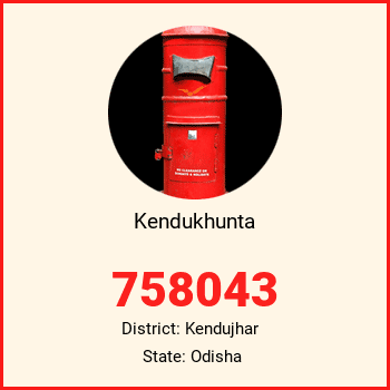 Kendukhunta pin code, district Kendujhar in Odisha