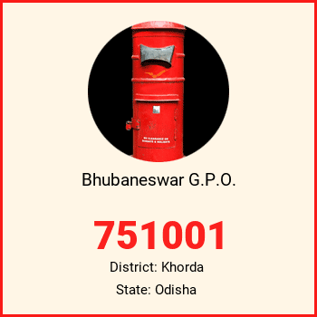 Bhubaneswar G.P.O. pin code, district Khorda in Odisha