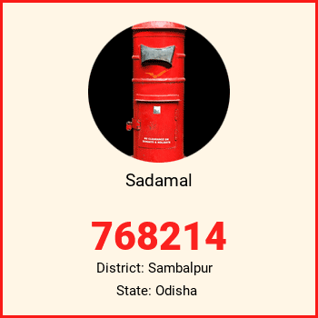 Sadamal pin code, district Sambalpur in Odisha
