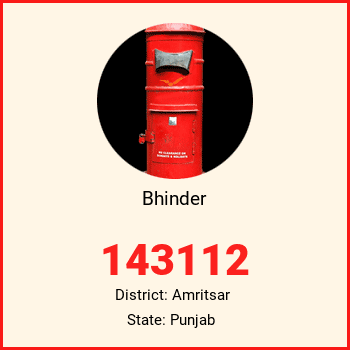 Bhinder pin code, district Amritsar in Punjab