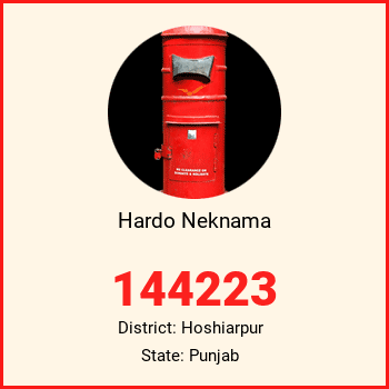 Hardo Neknama pin code, district Hoshiarpur in Punjab