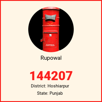Rupowal pin code, district Hoshiarpur in Punjab