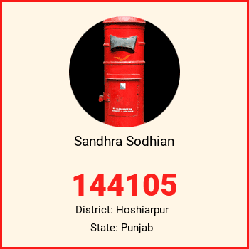 Sandhra Sodhian pin code, district Hoshiarpur in Punjab