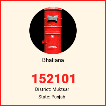 Bhaliana pin code, district Muktsar in Punjab