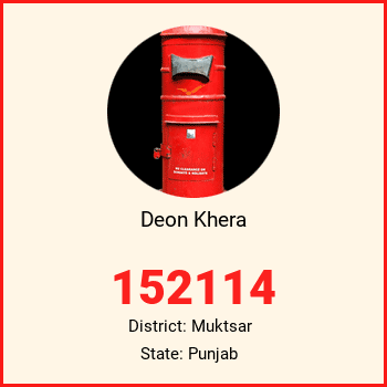 Deon Khera pin code, district Muktsar in Punjab