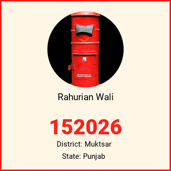 Rahurian Wali pin code, district Muktsar in Punjab