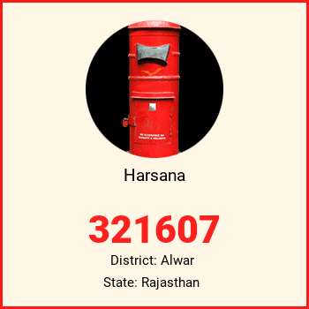 Harsana pin code, district Alwar in Rajasthan
