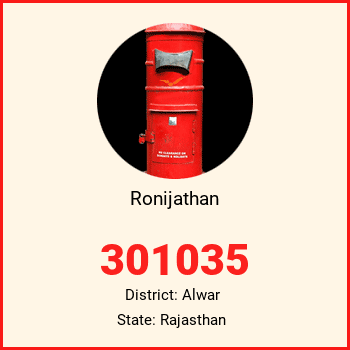 Ronijathan pin code, district Alwar in Rajasthan