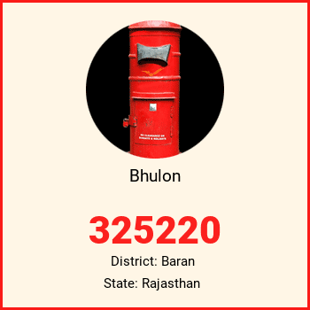 Bhulon pin code, district Baran in Rajasthan