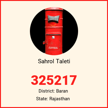 Sahrol Taleti pin code, district Baran in Rajasthan
