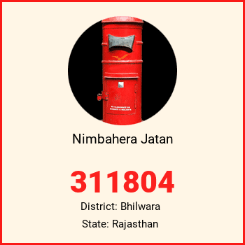 Nimbahera Jatan pin code, district Bhilwara in Rajasthan