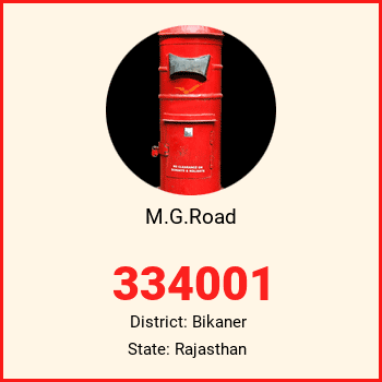 M.G.Road pin code, district Bikaner in Rajasthan