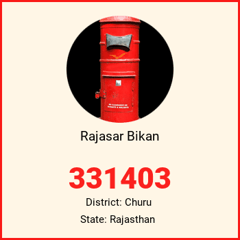 Rajasar Bikan pin code, district Churu in Rajasthan
