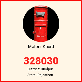 Maloni Khurd pin code, district Dholpur in Rajasthan