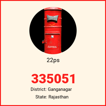 22ps pin code, district Ganganagar in Rajasthan