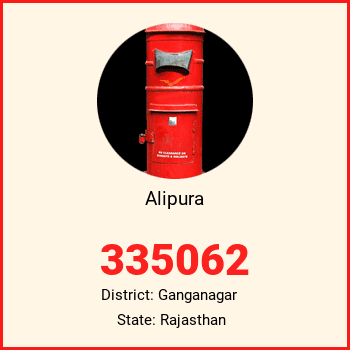 Alipura pin code, district Ganganagar in Rajasthan