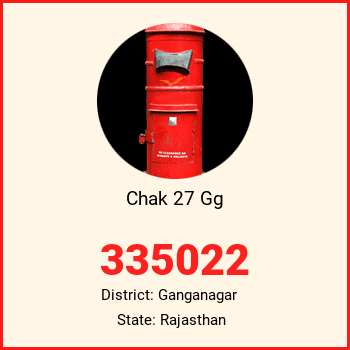 Chak 27 Gg pin code, district Ganganagar in Rajasthan