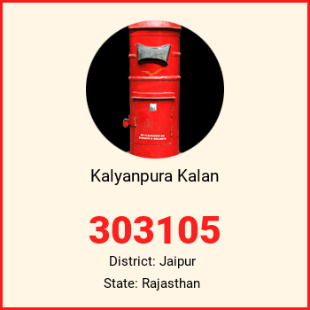 Kalyanpura Kalan pin code, district Jaipur in Rajasthan