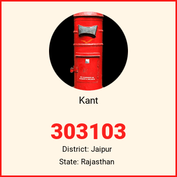 Kant pin code, district Jaipur in Rajasthan