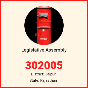 Legislative Assembly pin code, district Jaipur in Rajasthan