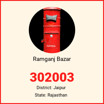 Ramganj Bazar pin code, district Jaipur in Rajasthan