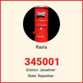 Rasla pin code, district Jaisalmer in Rajasthan