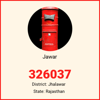 Jawar pin code, district Jhalawar in Rajasthan