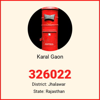 Karal Gaon pin code, district Jhalawar in Rajasthan