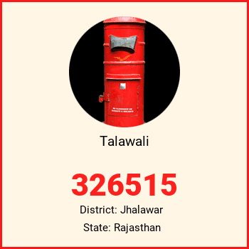 Talawali pin code, district Jhalawar in Rajasthan