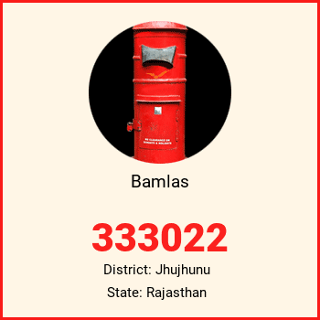 Bamlas pin code, district Jhujhunu in Rajasthan