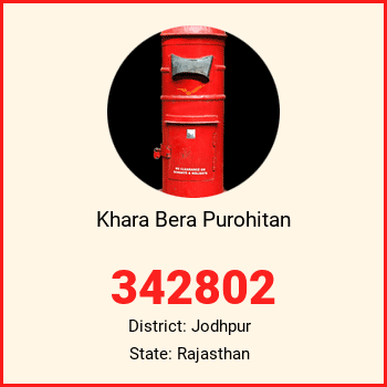 Khara Bera Purohitan pin code, district Jodhpur in Rajasthan