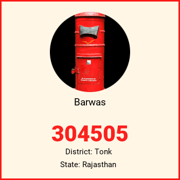 Barwas pin code, district Tonk in Rajasthan