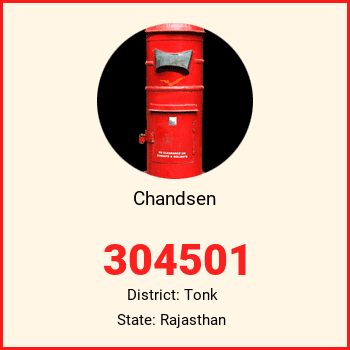 Chandsen pin code, district Tonk in Rajasthan