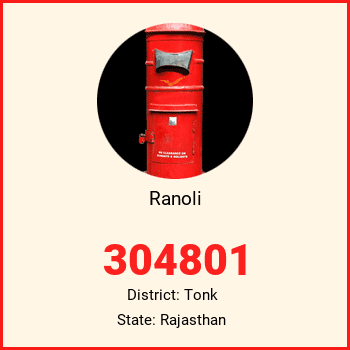 Ranoli pin code, district Tonk in Rajasthan