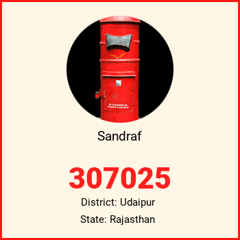 Sandraf pin code, district Udaipur in Rajasthan