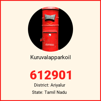 Kuruvalapparkoil pin code, district Ariyalur in Tamil Nadu